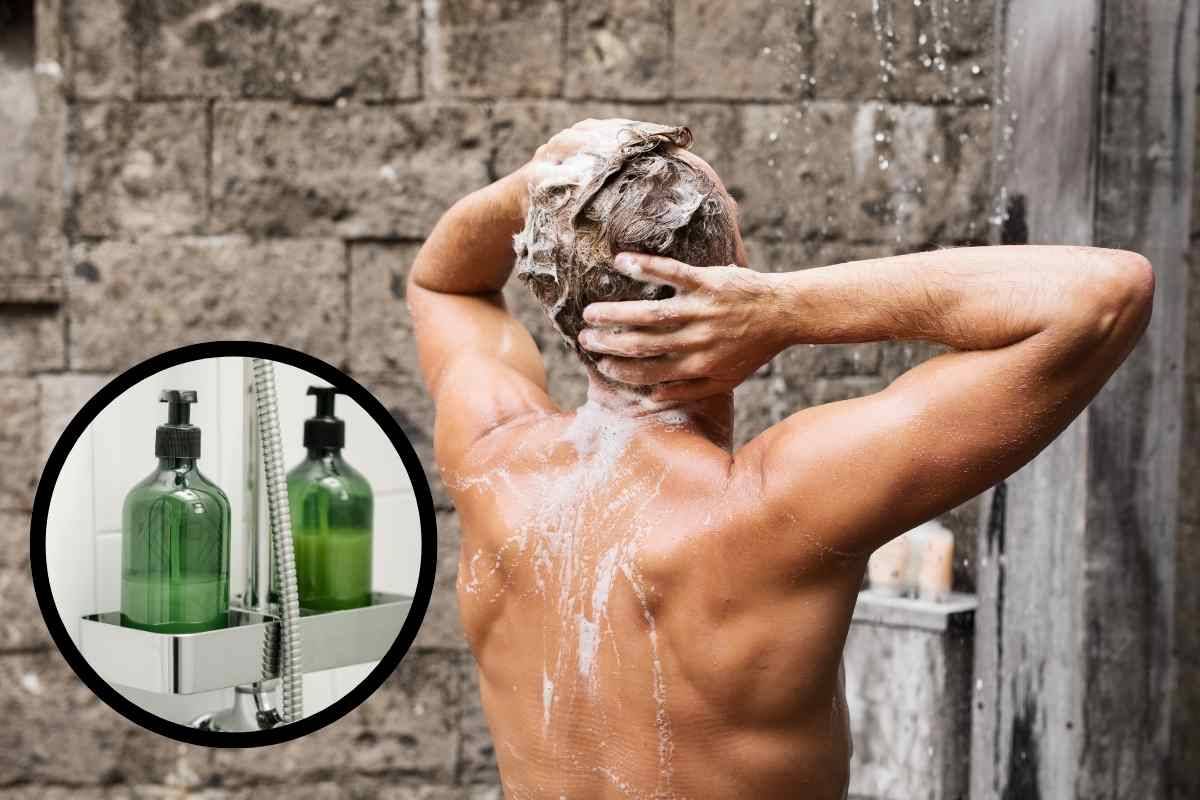 Finalmente ho risolto (con stile ed eleganza) il problema di dove mettere bagnoschiuma e shampoo nella doccia