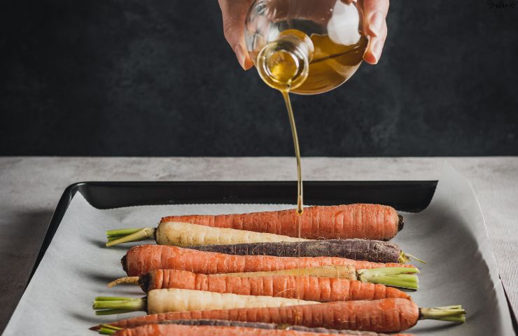 carote condite con l'olio Evo