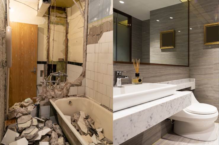 bagno prima e dopo la ristrutturazione
