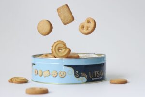 scatola di latta di biscotti